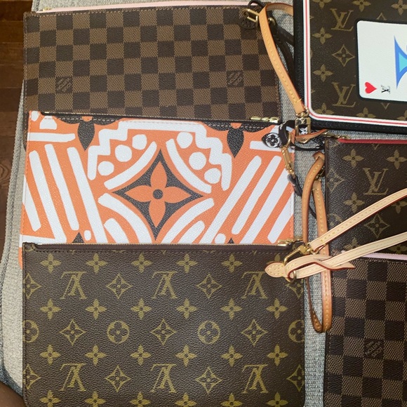 Authentic New 3 Piece Multi Neverfull Pochette Lot - Picture 2 of 2